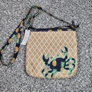 Vera Bradley Crossbody Handbag TOUCAN PARTY Beach Pineapples and Crabs